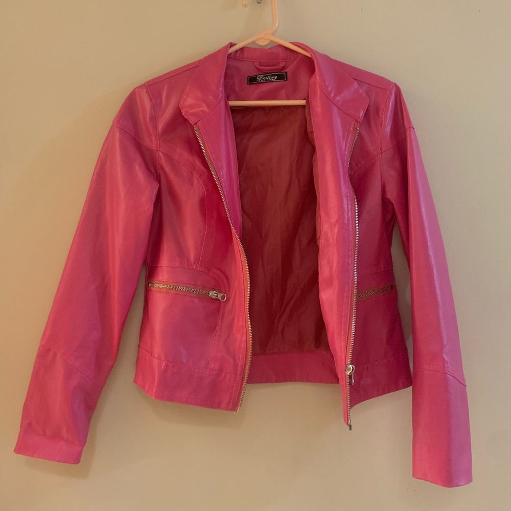 vintage pink leather jacket